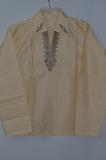 Cream Polyster Short Kurta Top w/ Full Sleeves S-3XL