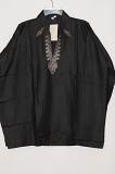 Black Color Polyster Short Kurta w/ Full Sleeves 2XL/46 Black Color Polyster Short Kurta w/ Full Sleeves 2XL/46