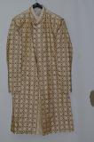 Beige Color Dupian Silk Sherwani w/ Inner Lining Comes w/ Churidar Pants & Stole