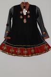 Girls Black Net Dress w/ Churidar Pants & Chiffon Stole
