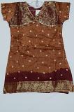 Girls Brick Brown Dress w/ Salwar Pants & Stole