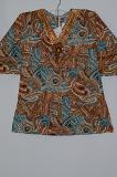 Girls Brown & Multi Cotton Top Comes w/ Matching Waist Belt Girls Brown & Multi Cotton Top Comes w/ Matching Waist Belt