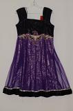 Purple & Black Net Anarkali Dress Half Sleeves To Attach w/ Churidar Pants & Stole Purple & Black Net Anarkali Dress Half Sleeves To Attach w/ Churidar Pants & Stole