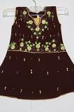 Girls Brown Georgette Dress w/ Churidar Pants & Stole w/ Optional Sleeves Girls Brown Georgette Dress w/ Churidar Pants & Stole w/ Optional Sleeves