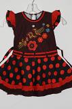 Comfortable Black & Red Cotton Kids Dress