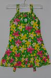 Attractive Green Yellow Pink Cotton Girls Dress