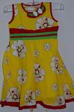 Bright Yellow Cotton Dress for Girl Child