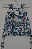 White & Blue Top & Legging w/ Removable Over Coat