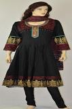 Black Gold Cotton Readymade Anarkali Churidar Suit Black Gold Cotton Readymade Anarkali Churidar Suit