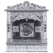 Pooja Bazar Silver Mandir for Home - Pure Silver Color -Without Door Medium