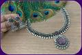 Trendy oxidised Stone Necklace with Jhumkas- Purple Stone!!! Trendy oxidised Stone Necklace with Jhumkas- Purple Stone!!!