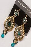 Teal Stone Studded Antique Finish Earrings Teal Stone Studded Antique Finish Earrings