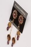 Purple Stone Studded Traditional Earrings