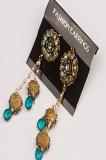 Teal Stone Studded Traditional Earrings Teal Stone Studded Traditional Earrings