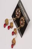 Maroon Stone Studded Traditional Earrings