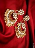 Traditional Design Chandbali Style Earrings in Golden Color