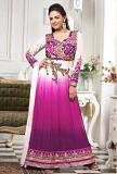 Beautiful Pink White Shaded Long Dress (40") Beautiful Pink White Shaded Long Dress (40")