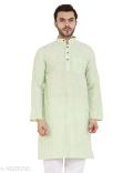 Men’s Khadi Cotton Kurta - Pista Color (Medium/38)