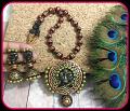Trendy Lady face Terracotta Long Set w/ Large Sized Jhumkas