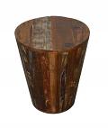 Rustic Round Reclaimed Rustic Barrel Stool End Table 18"