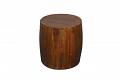 Rustic Reclaimed Wood Drum Barrel Style Side Table Stool 18"