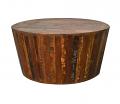 Tapered Round Barrel Reclaimed Rustic Wood 36" Sides Coffee Table