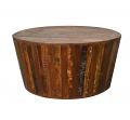 Reclaimed Tapered Barrel Shape 42"  Rustic Wood Side Coffee Table