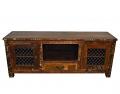 Rustic Wood Wooden Antique Entertainment Center Cabinet w/ Iron Grill Rustic Wood Wooden Antique Entertainment Center Cabinet w/ Iron Grill