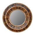 Traditional Rustic Reclaimed Round Wooden Mirror 36"
