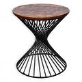 Stylish 20" Accent Table W/ Reclaimed Wood Round Top & Iron Base Stylish 20" Accent Table W/ Reclaimed Wood Round Top & Iron Base