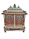 Traditional Meenakari Home Puja Mandir Hindu Temple w/ Door 27" Traditional Meenakari Home Puja Mandir Hindu Temple w/ Door 27"