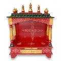 Traditional Wooden Painted  Puja Mandir / Hindu Temple For Home 30"