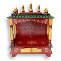 Handpainted Wooden Home Puja Mandir Hindu Temple Mandapam Altar 30"