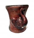 Embossed Elephant Leather Covered Paper Mache Accent Table