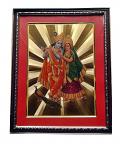 Gold Plated (24 Carat) Frame w/ Radha Krishna Picture 18"