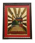 Gold Plated in 24 Carat Frame Islamic Dua Kaaba / Mecca Madina 18"