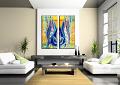 Split Ganesha Painting - Modern Abstract Art Printed on Canvas