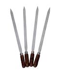 28" 4 Pcs Flat Skewers for Kebabs / BBQ with Wooden Handle 28" 4 Pcs Flat Skewers for Kebabs / BBQ with Wooden Handle