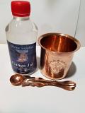 Ganges Water (Ganga Jal) 200 ml w/ Om Copper Container & Spoon