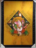 Beautiful Wooden Framed Canvas Print Picture of Ganeshji # 15 - 23 x 33" Beautiful Wooden Framed Canvas Print Picture of Ganeshji # 15 - 23 x 33"