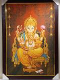 Beautiful Wooden Framed Canvas Print Picture of Ganeshji # 11 - 23 x 33" Beautiful Wooden Framed Canvas Print Picture of Ganeshji # 11 - 23 x 33"