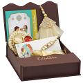 GIFT HAMPER - Precious Lumba Bhaiya Bhabhi Kundan Rakhi With Ornaments