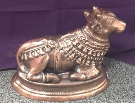 Artistic Black Metal Nandi Gaay Statue - 7.5" Artistic Black Metal Nandi Gaay Statue - 7.5"
