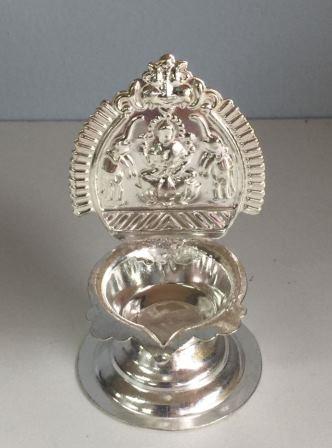 Decorative German Silver Plated Traditional Kamakshi Diva