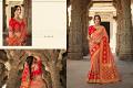 Beautiful Orange Banarasi Silk Saree with Gold and Green Embroidery Beautiful Orange Banarasi Silk Saree with Gold and Green Embroidery