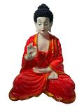 Red Beautiful n Colorful Fiber Blessing Lord Buddha Statue #2 - 14.5"