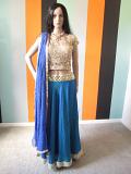 Wedding Collection Blue & Gold Lehenga Choli ( Festival Discount )
