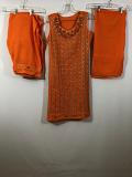 Orange Georgette Patiala w/ Optional Short Sleeves (D)
