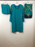 Blue Crape Patiala Suite w/ Matching Chiffon Duppatta