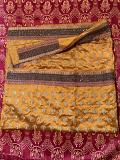 Pure Silk Saree – Mustard Gold with Silver Zari Motifs Pure Silk Saree – Mustard Gold with Silver Zari Motifs